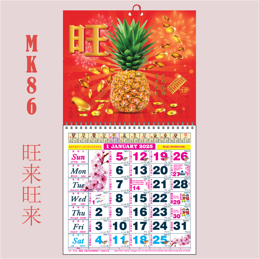 2025 Racing Horse Calendar with MY & SG Public Holidays / without school  holidays) / 2025年马来西亚跑马挂历( 含新马公共假期) | Shopee Singapore