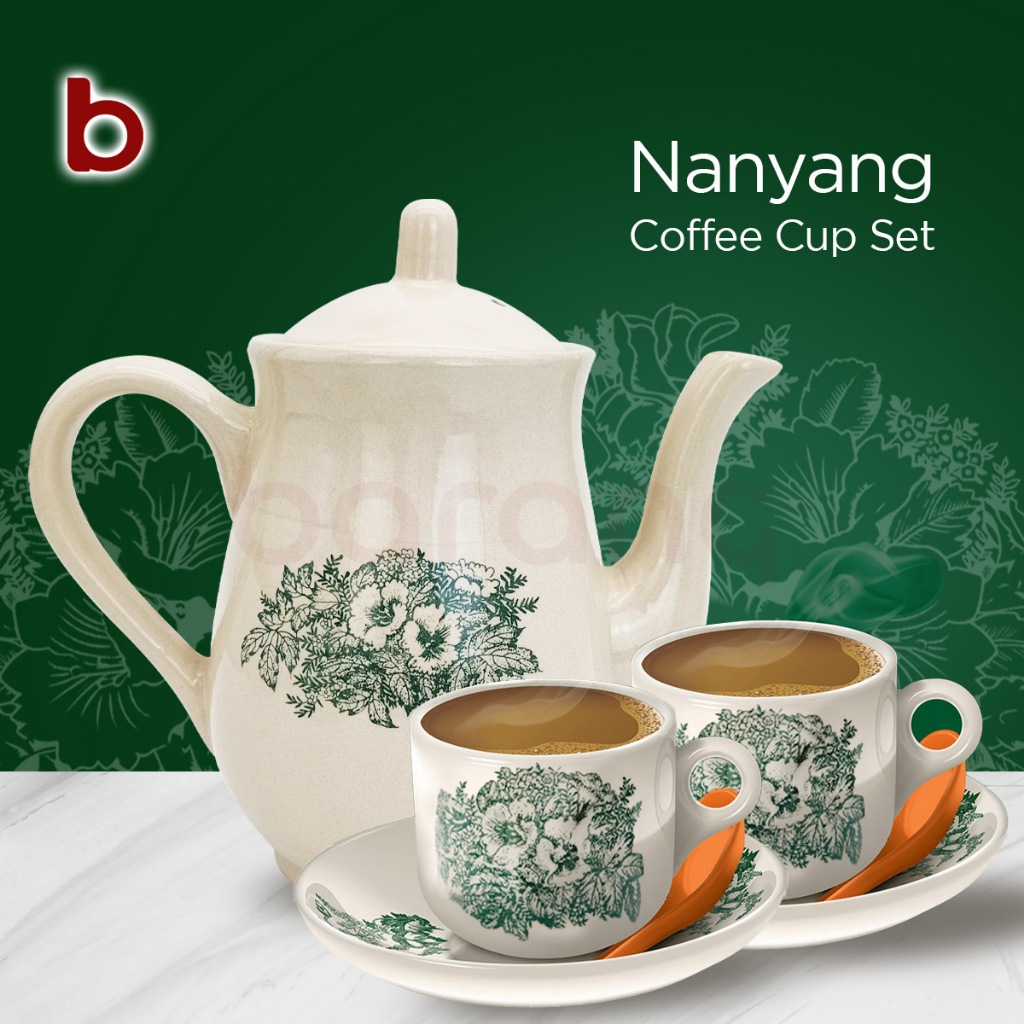 Traditional Nanyang Porcelain Coffee Cup & Pot | Vintage Coffee Cups ...