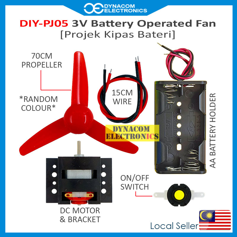 DIY-PJ05 AA X 2 Battery Operated Fan Kit [Projek Kipas Bateri RBT ...