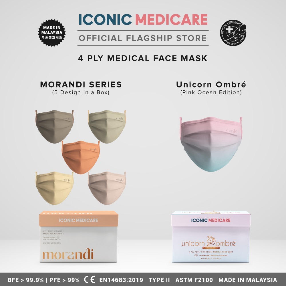 Iconic Medicare 4 Ply Medical Face Mask (50pcs) Shopee Singapore