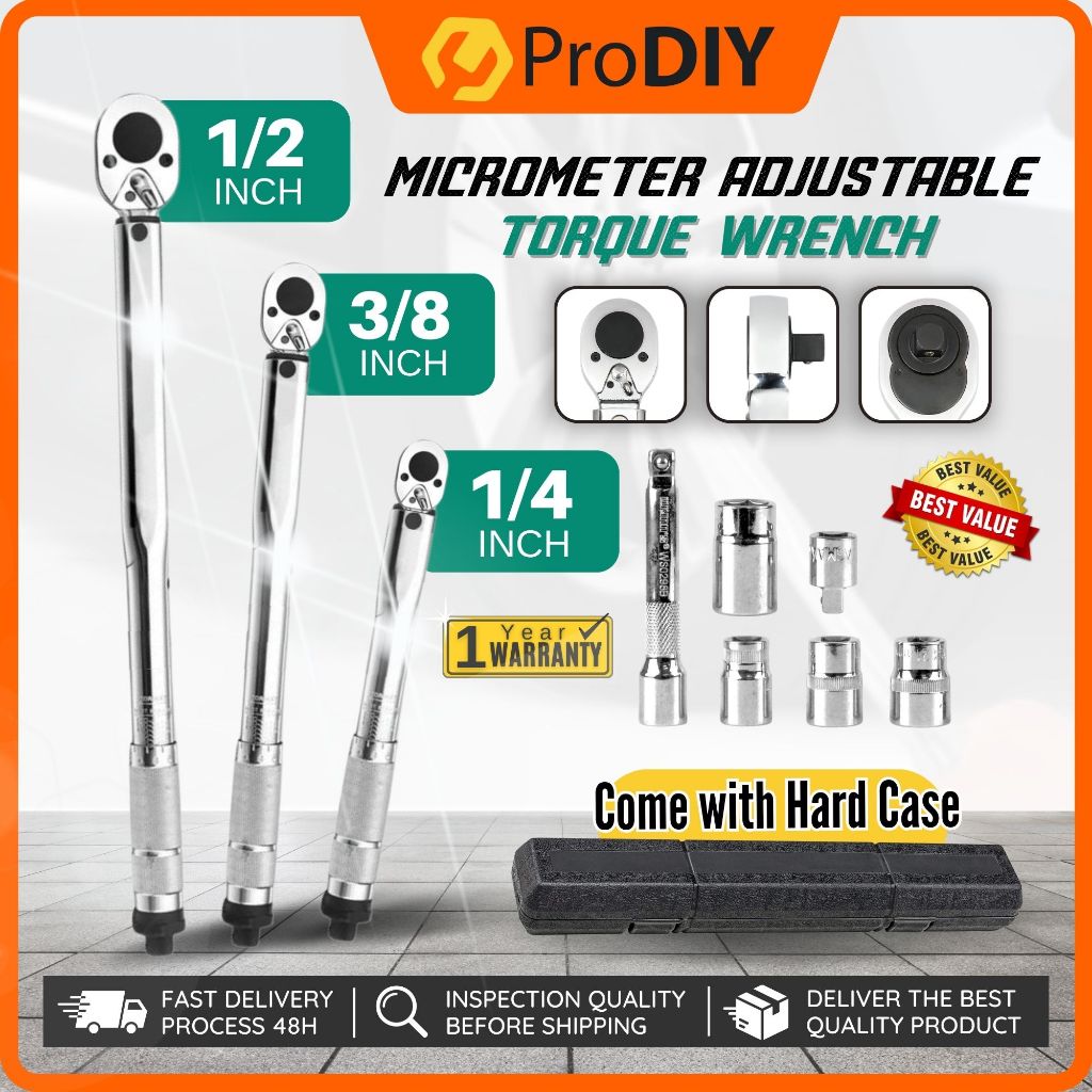 Portable 1/2inch Driver Click Adjustable Micrometer Torque Wrench ...