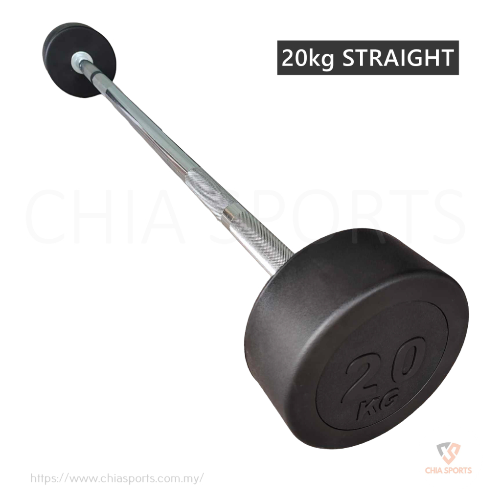 Rubber Fixed Barbell Weight 20kg Pre loaded Weighted Curl Bar Strength Training Weightlifting Dumbbell Olympic Lifting Shopee Singapore