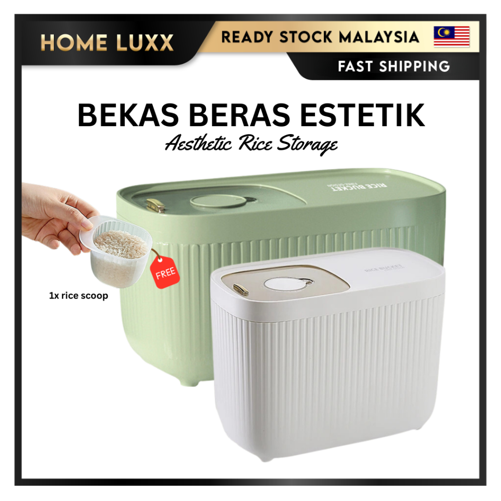 Rice Storage [10kg / 15kg] New Design Modern Container Kitchen Food ...