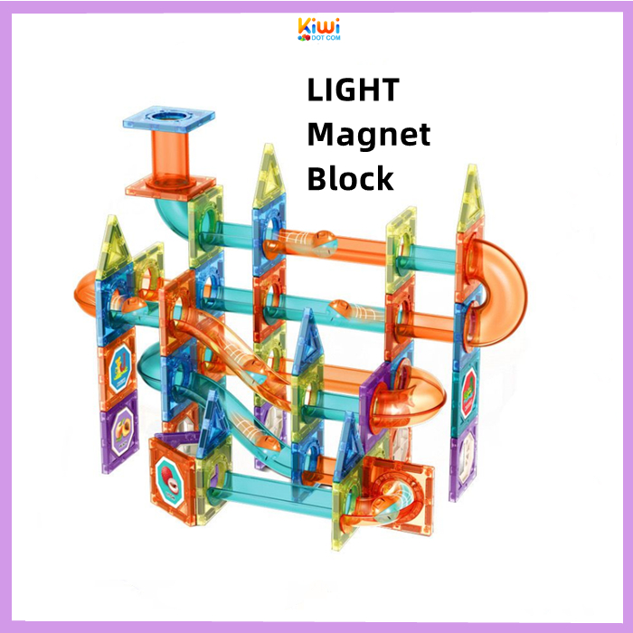 Magnetic Tiles Building Blocks for Kids Glowing Marble Run Magnetic ...