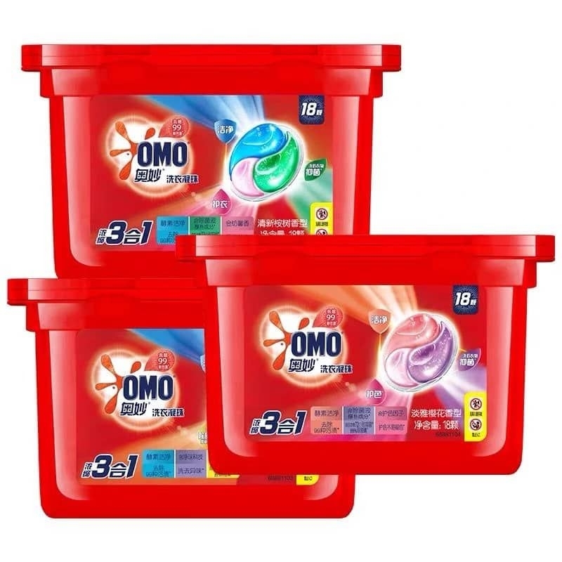 OMO 3 in 1 Capsule Detergent Sakura Blossom / Fresh Lavender / Fresh ...