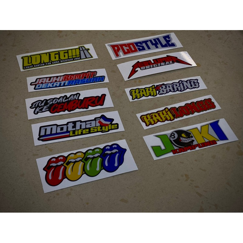 Car and motorbike stickers, jokes, village legs, longg legs, racing ...