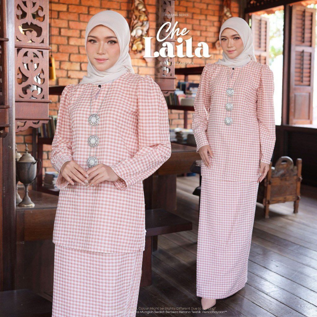 Kurung CHE LAILA MOM by ELLE ZAHRA baju kurung kedah classic cotton baju kurung checkered kurung sedondon mother child