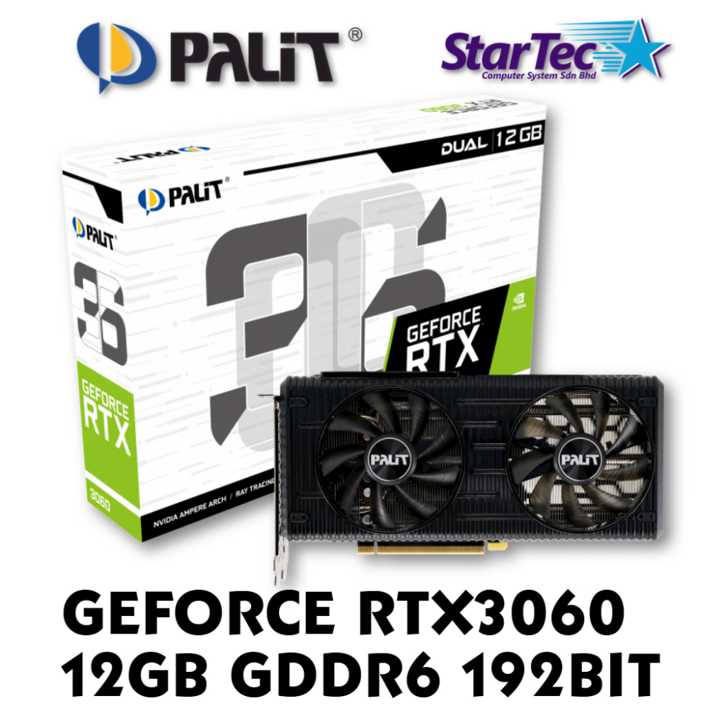 PALIT GEFORCE RTX 3060 DUAL 12GB GDDR6 192BIT | Shopee Singapore