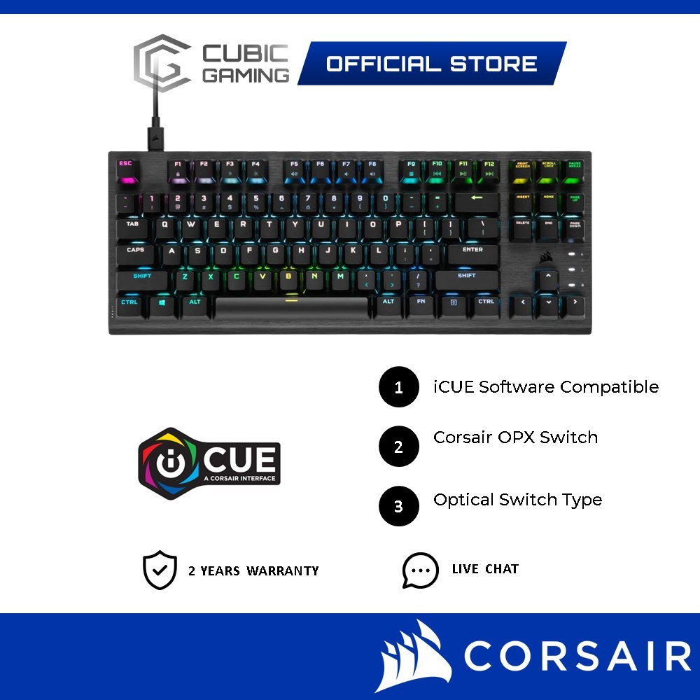 Corsair K60 PRO TKL RGB Tenkeyless Optical-Mechanical Wired Gaming ...