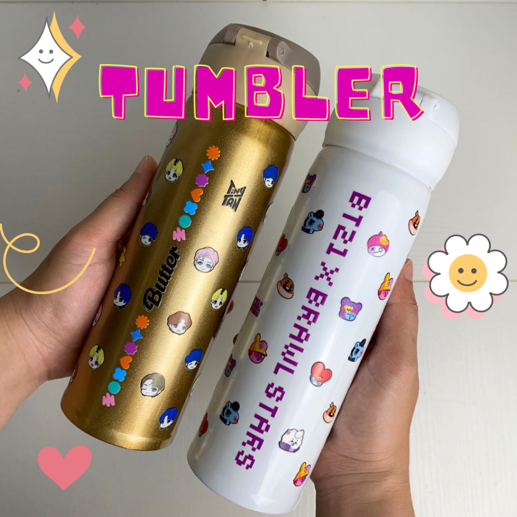 BTS BT21 Tinytan Kpop Merch Tumbler Sejuk Panas Thermos 304 Stainless