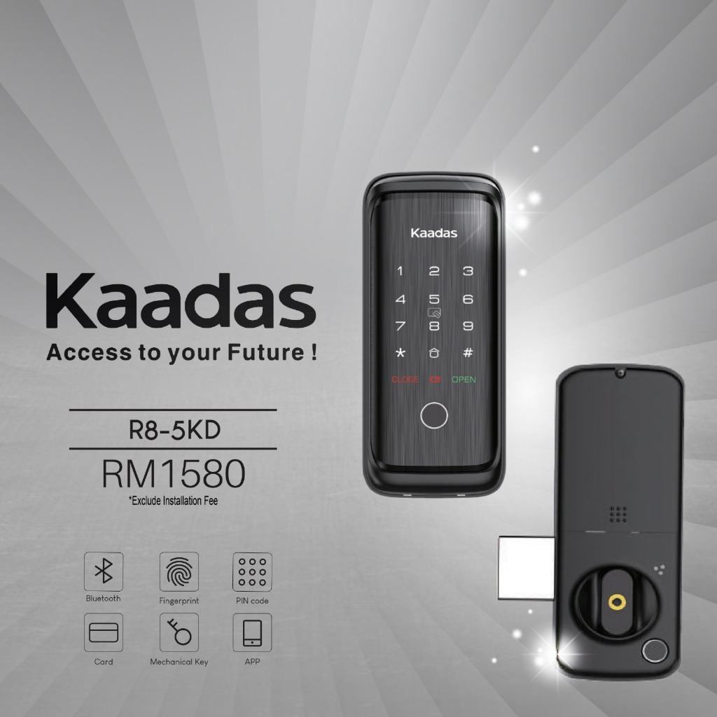 KAADAS Rim Lock R8/ Digital Grill Door Lock/ Smart Lock/ Grill Door ...