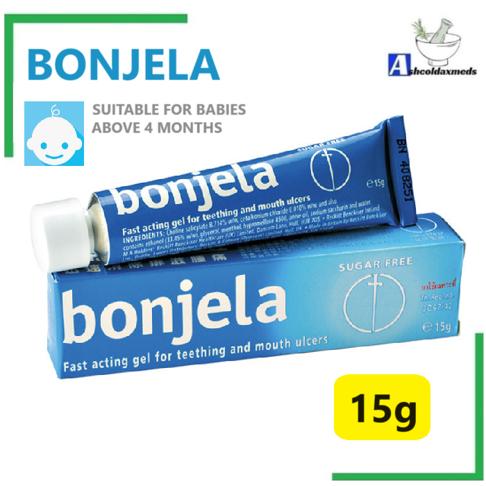 RECKITT Bonjela Fast Acting Gel for Teething and Mouth Ulcers 15g ...