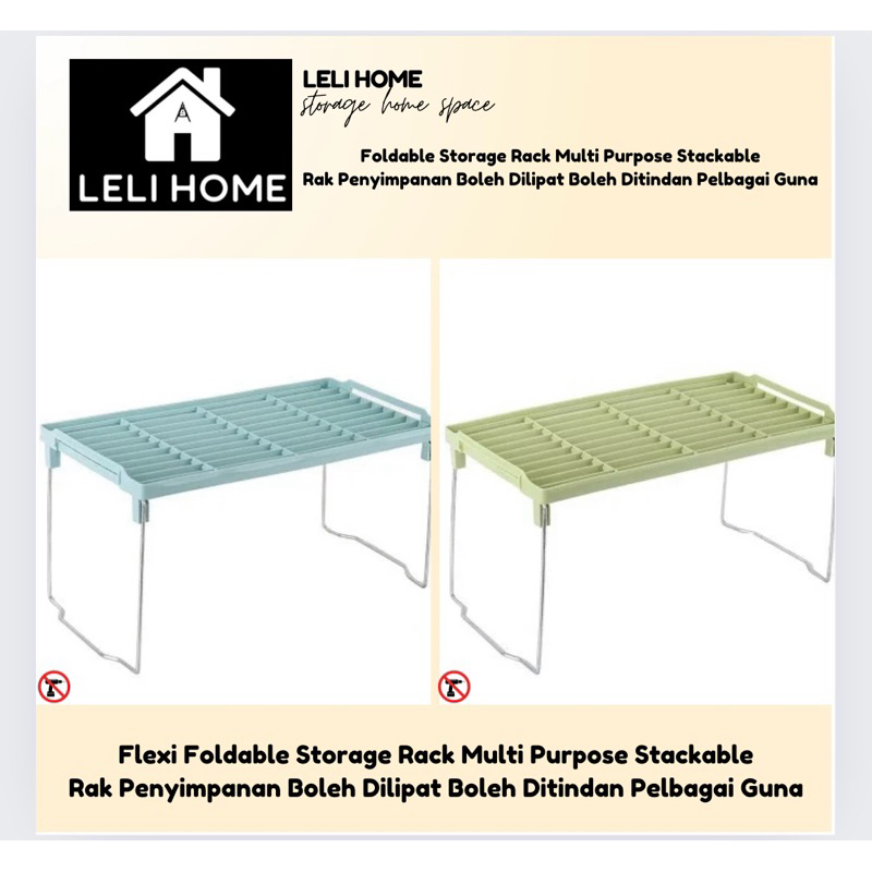 Foldable Storage Rack Multi Purpose Stackable Rak Penyimpanan Boleh ...
