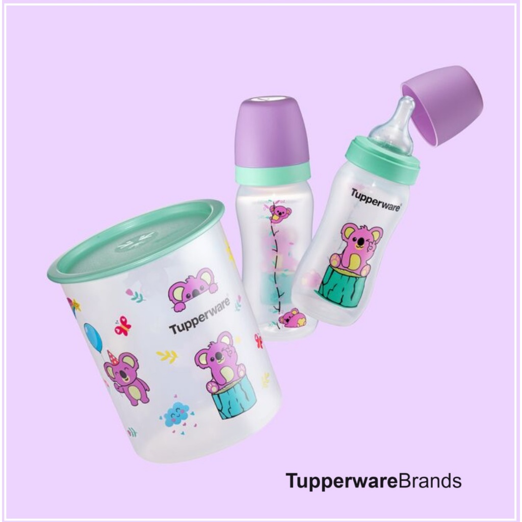 Tupperware Baby Set comprises Baby Bottle (2) 9 oz + OT Canister (1) 2L ...
