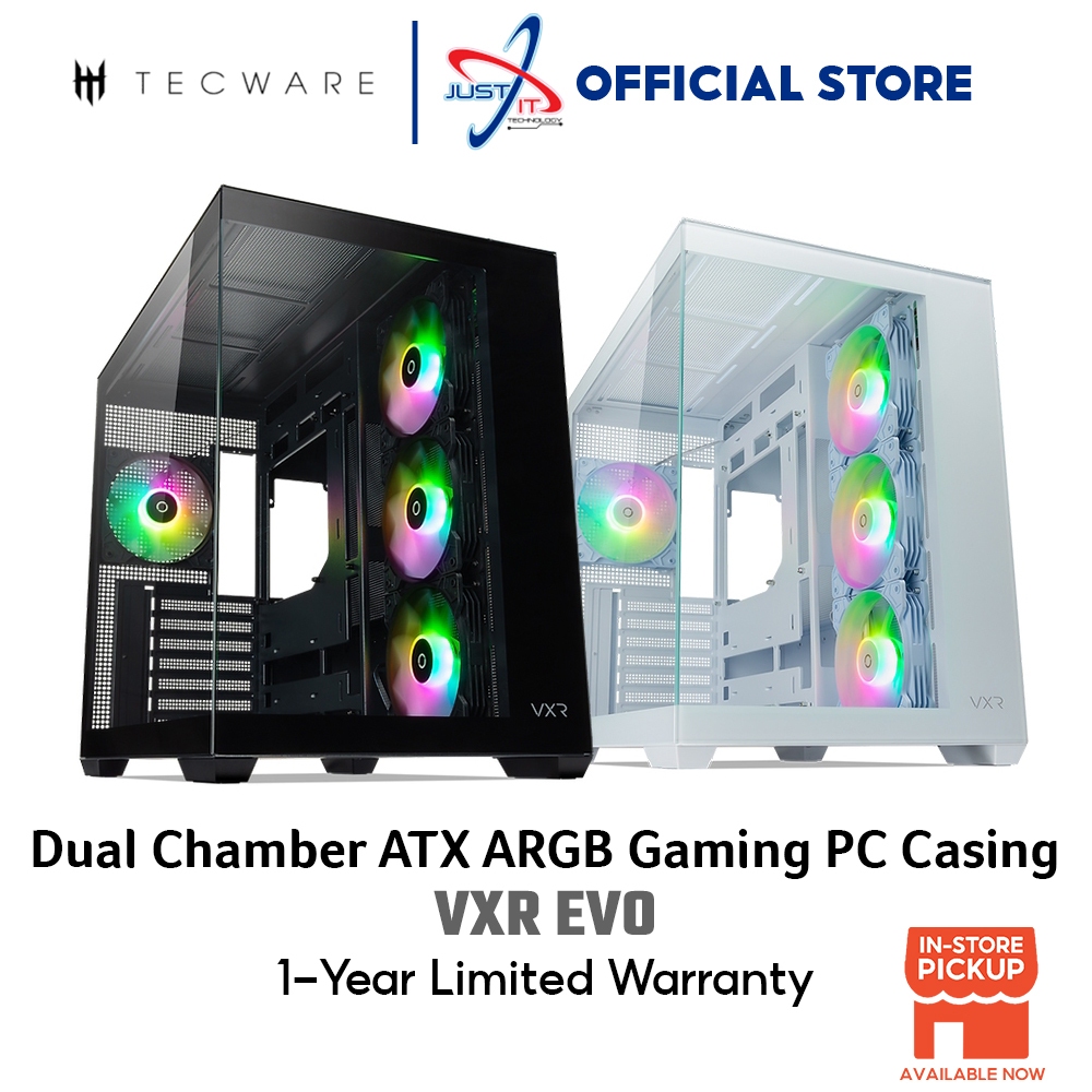 TECWARE VXR EVO TG ATX ARGB GAMING PC CASE - (BLACK / WHITE) | Shopee ...