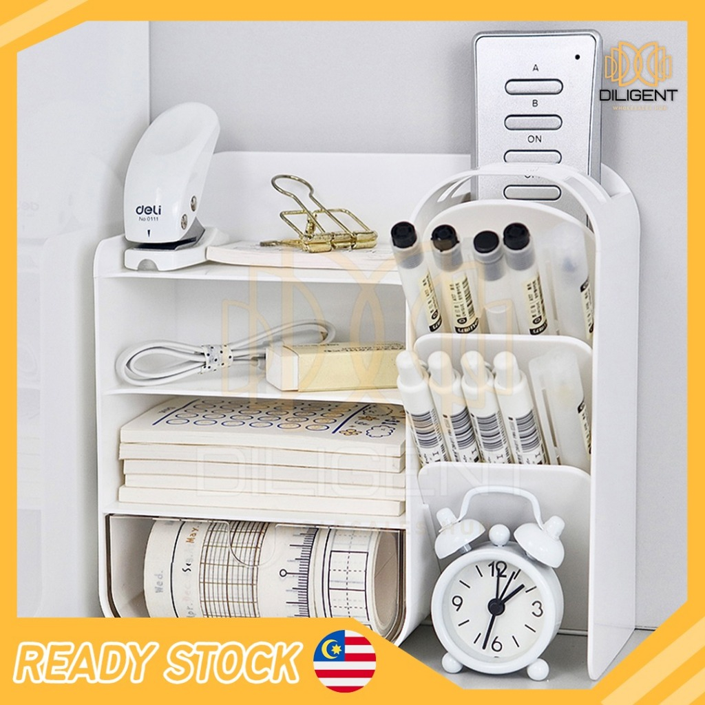 【D344】Rak Penyimpanan Berbilang Kompartmen Baru Desktop Organizer ...