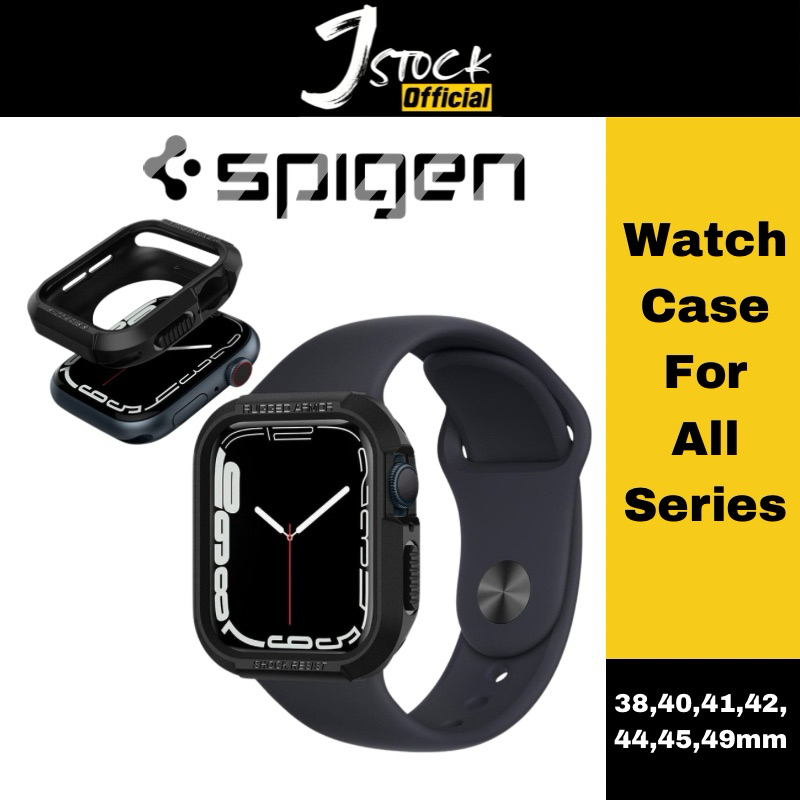 ReadyStock SPIGEN Rugged Armor Watch i watch S8 7 6 5 38MM 40MM 41MM 42MM 44MM 45MM Series7 Case Cover Casing Shopee Singapore