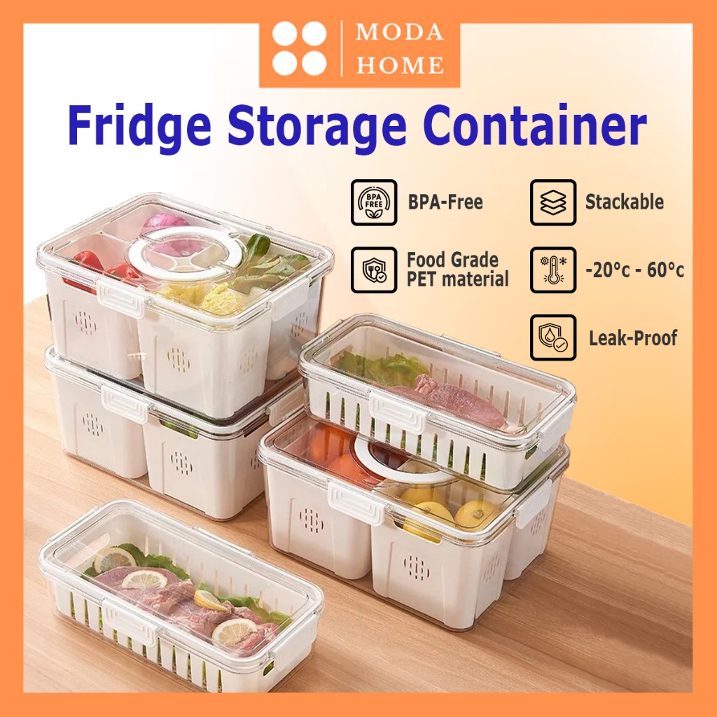 Moda Home Food Storage Container Transparent Compartment Fresh-keeping ...