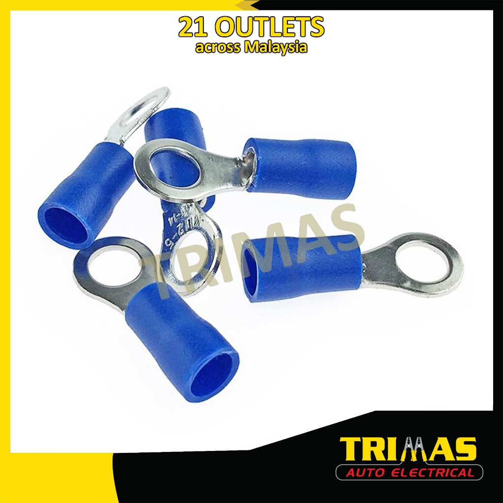Insulated Ring Terminal Lug Wire Connection Clip Blue (10PCS) | Shopee ...