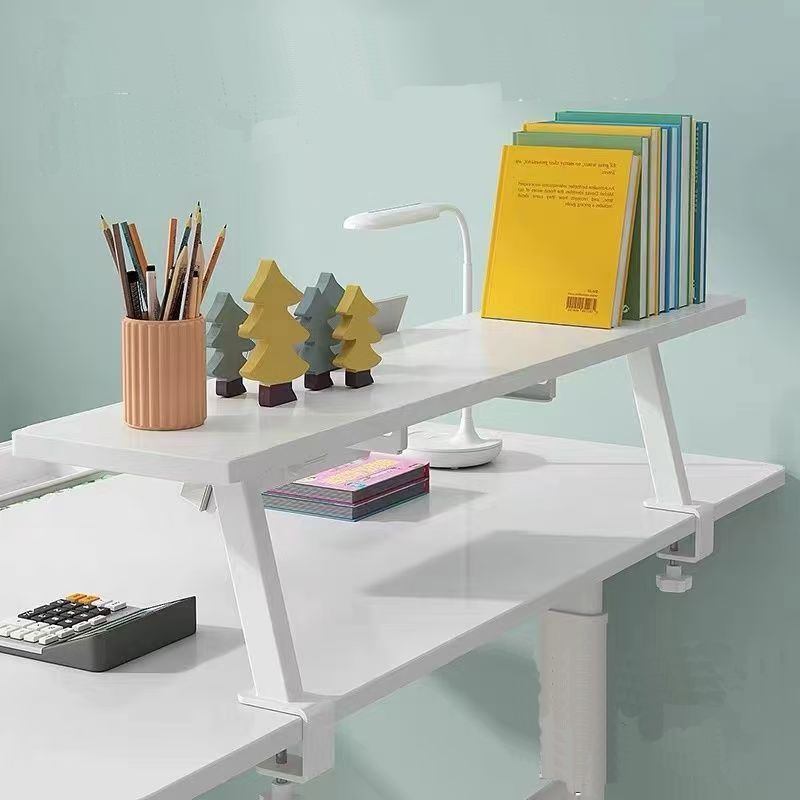 Floating Desktop Bookshelf Clamp On Monitor Riser Elevated Storage Rack ...