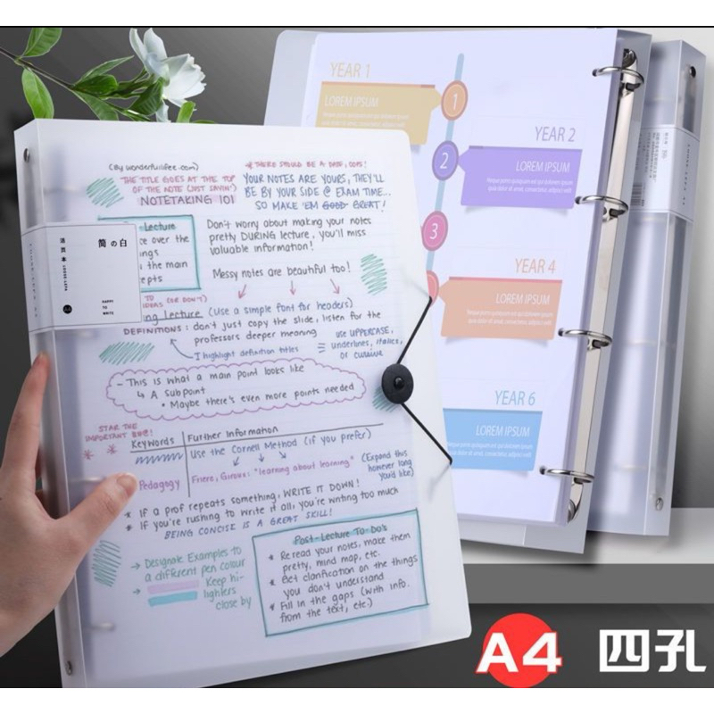 [NEW] A4 File Storage/File Folder 4 Hole Binder Folders Color ...