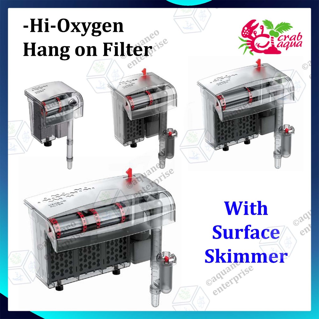 Crab Aqua High Dissolved Oxygen Hang On Filter with Surface Skimmer ...
