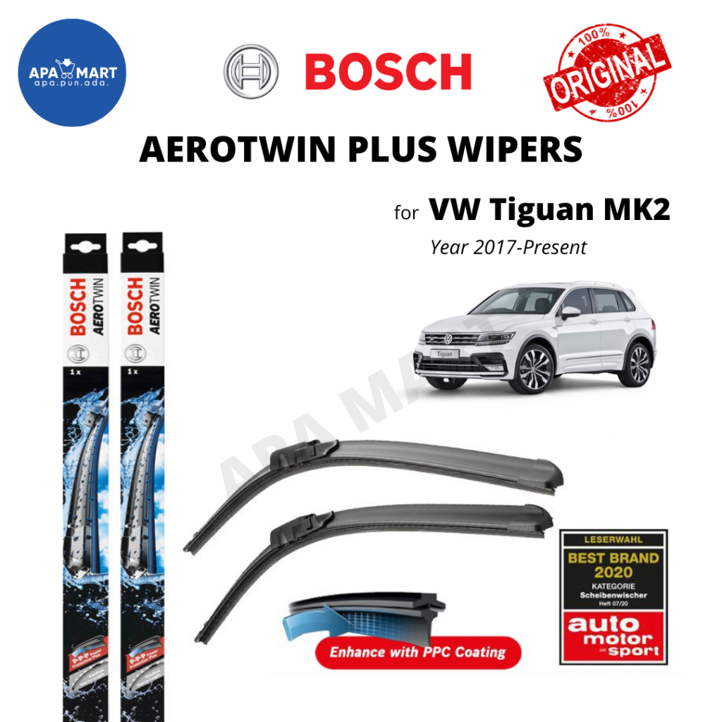 Bosch Aerotwin Plus Multi Clip Wiper Set for Volkswagen Tiguan MK2