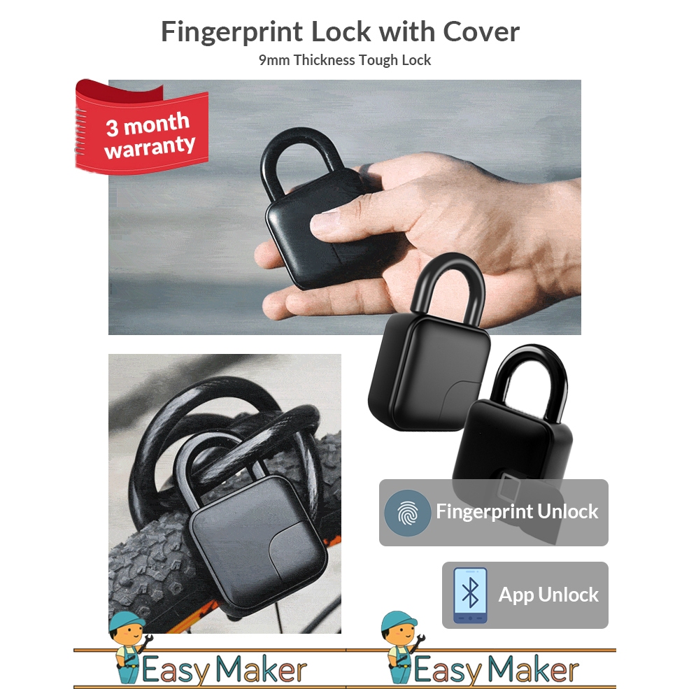 Anytek L3/L3+ Fingerprint Lock 9mm Lock Fingerprint Padlock keyless ...