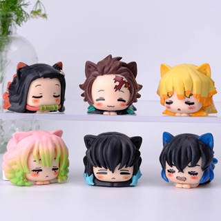 Naa Anime Demon Slayer Tanjirou Eat Rice Balls Cute Sitting Ver PVC Action  Figure Shinob Zenitsu Kanao Inosuke Nezuko Figure Toy