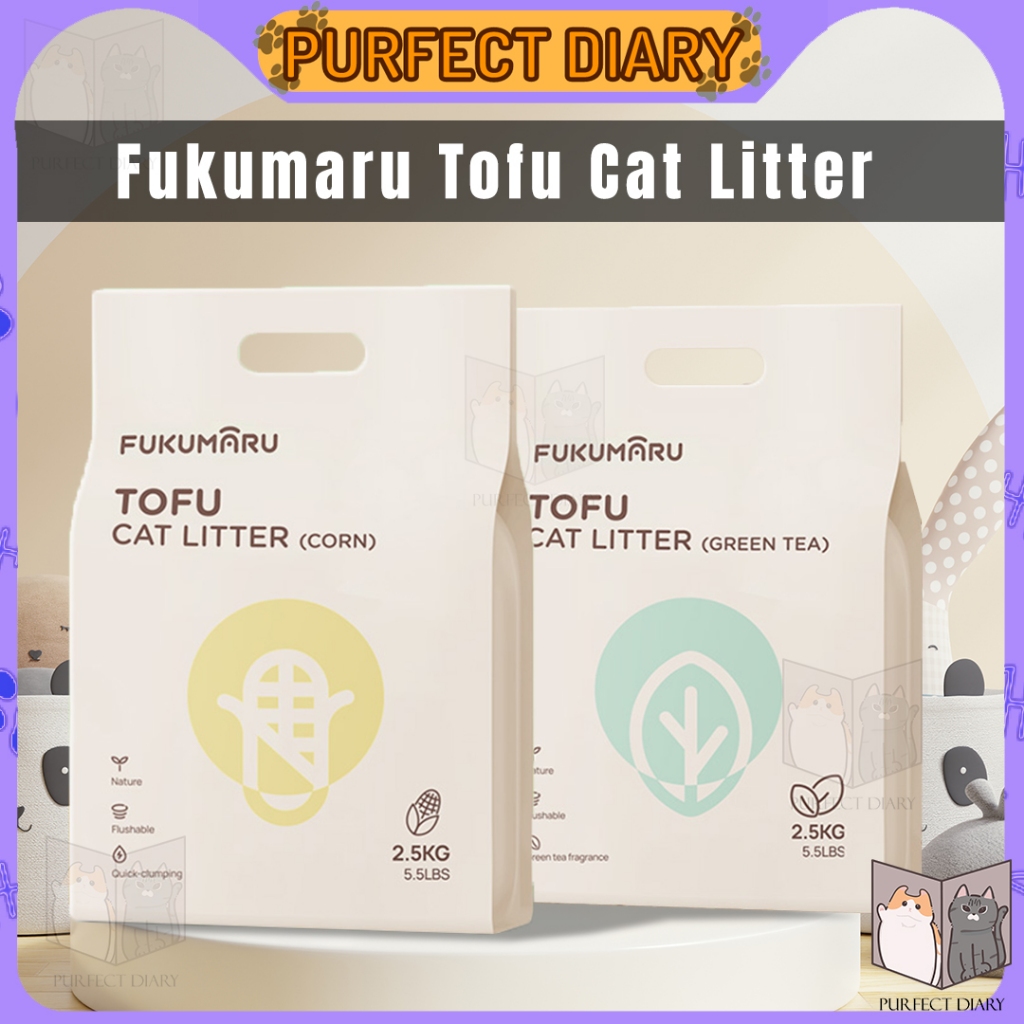 Fukumaru Tofu Cat Litter Corn/Green Tea 福丸豆腐貓砂 玉米/绿茶 2.5kg Natural