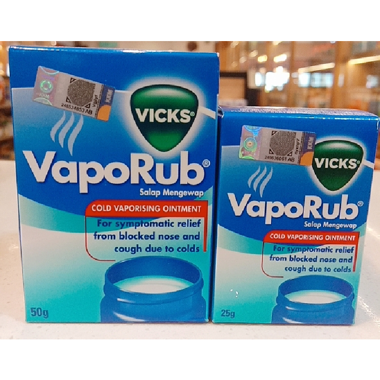 VICKS VAPORUB COLD VAPORISING OINTMENT 25G / 50G exp 01/2025 | Shopee ...