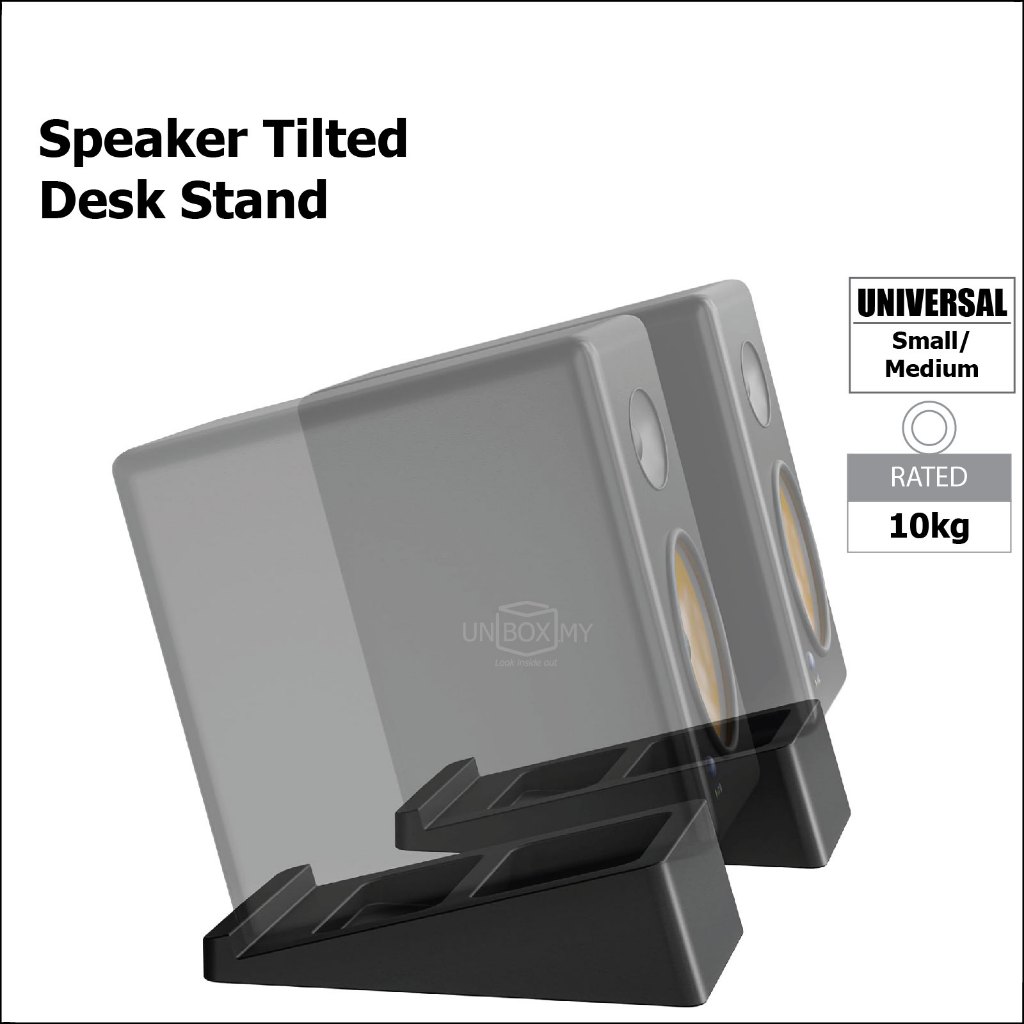 1 pair Tilted Bookshelf Speaker Stand TPR Desktop Universal Wedge