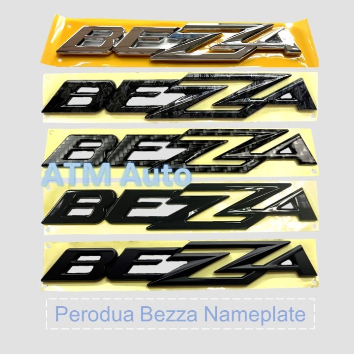 Perodua Bezza Rear Bonnet Word Emblem Logo Matte Black Gloss Black ...