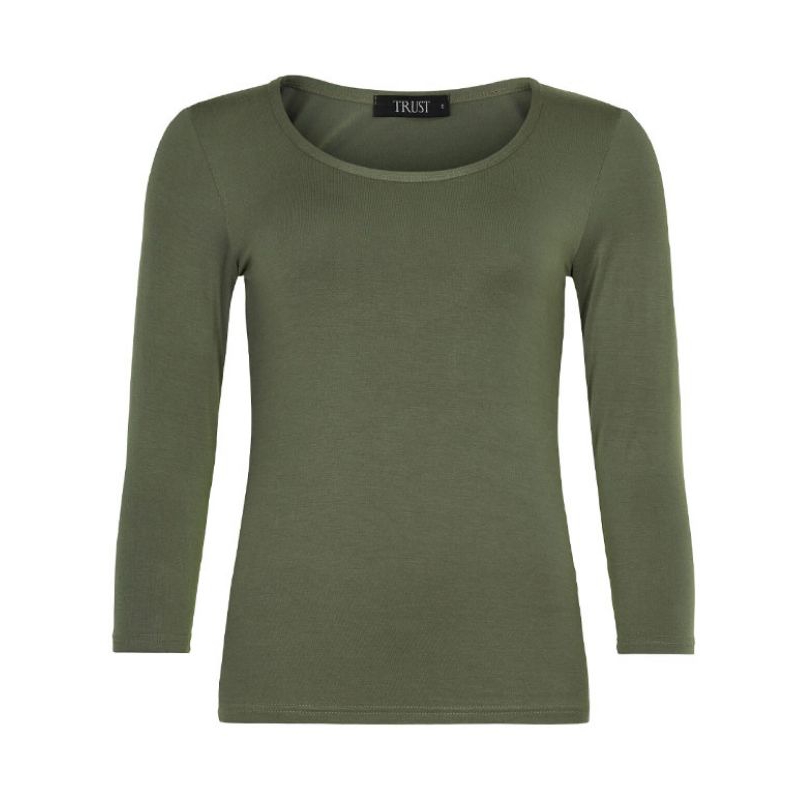 Olive] Women Long Sleeve Inner Baju Top T-shirt Perempuan