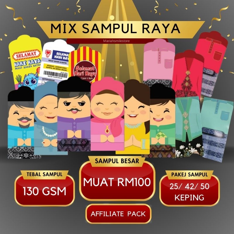 Sampul Duit Raya 2025 Mix Design Legend Murah Cantik Money Envelope ...