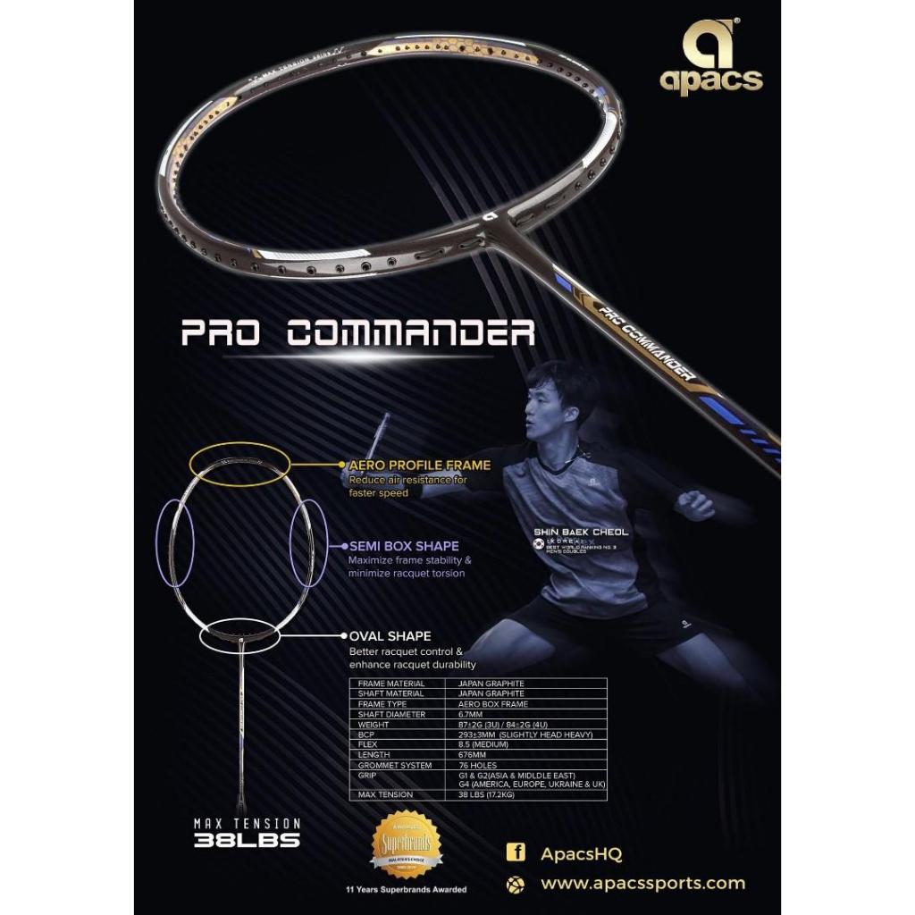 Apacs Badminton Racket Pro Commander / Raket Badminton Apacs Pro