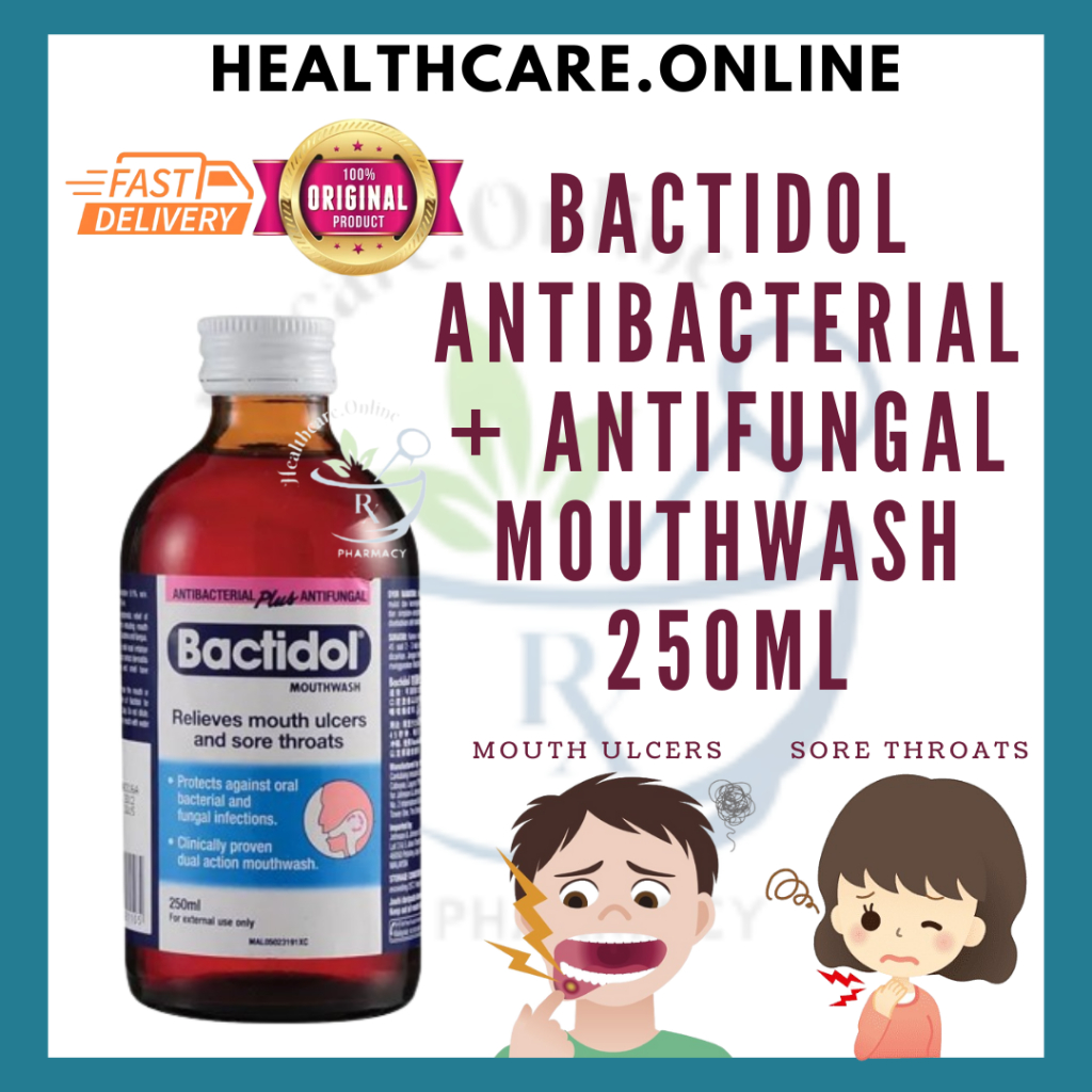 BACTIDOL ANTIBACTERIAL & ANTIFUNGAL SORE THROAT & ULCER FAST RELIEVE ...