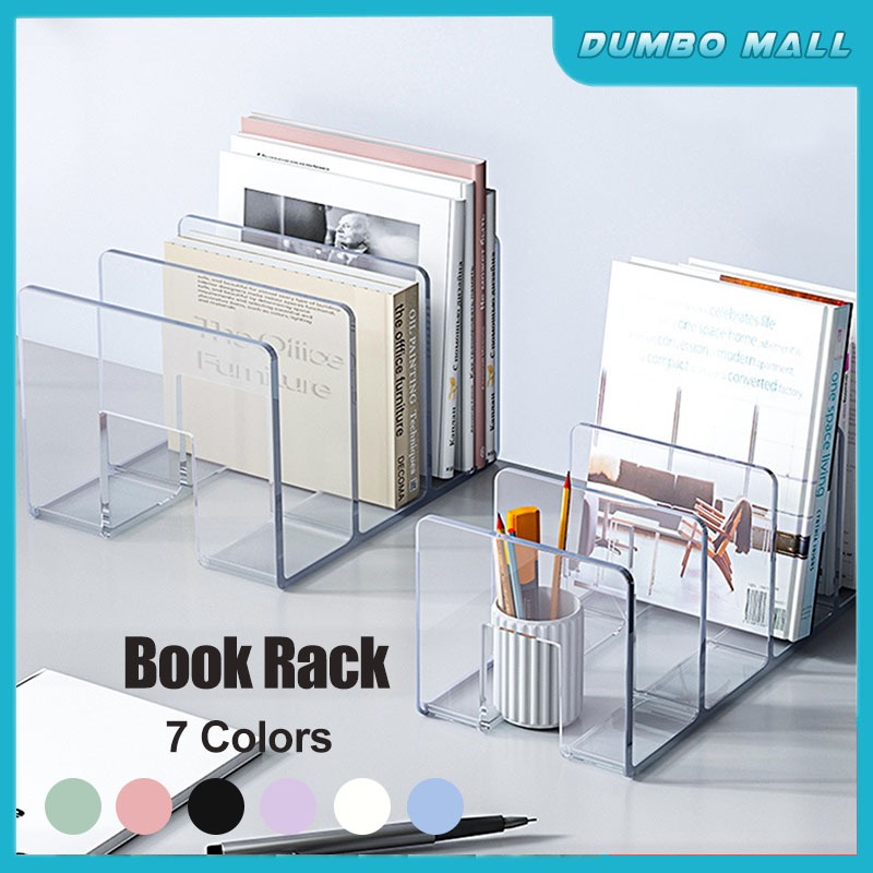 Desktop Book Rack Table Books Stand Holder Bookend Organizer Plastic