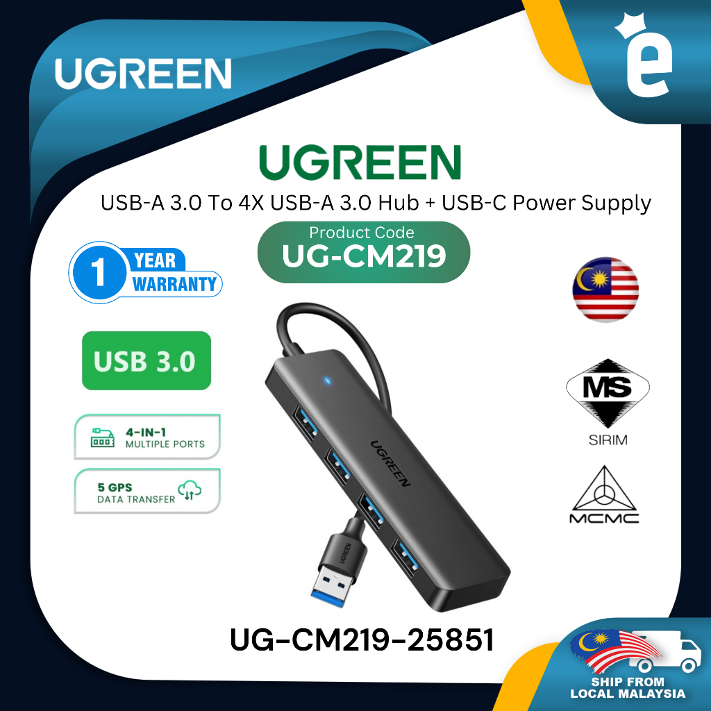 UGREEN CM219 USB HUB 3.0 4 PORTS USB A SPLITTER USB EXPANDER FOR MOUSE ...