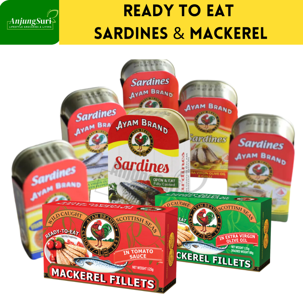 Ayam Brand Sardine Extra Virgin Olive Oil Chilli Mackerel Fillets In
