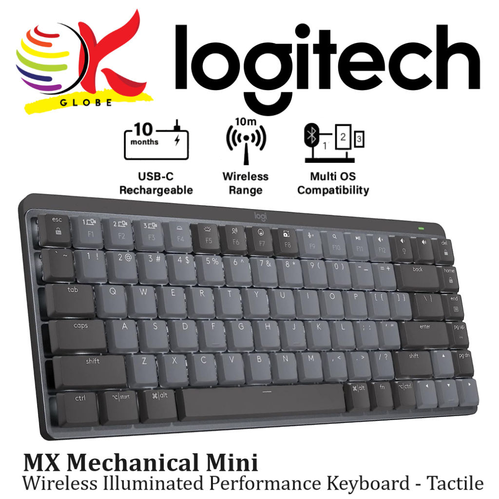 LOGITECH MX MECHANICAL MINI WIRELESS ILLUMINATED PERFORMANCE KEYBOARD ...