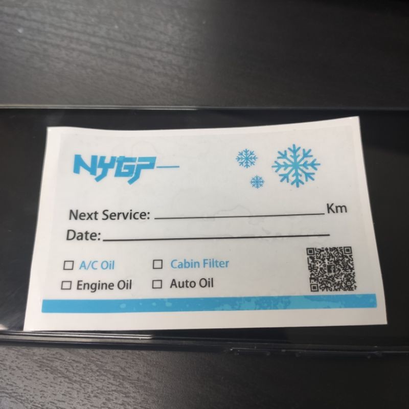 Car Air cond Compressor Oil Flushing Mileage Sticker also For Car ...