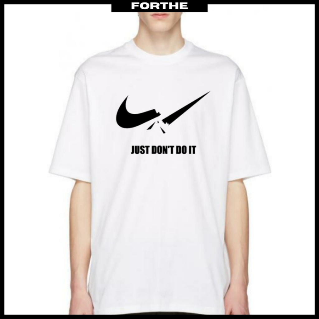 Nike T shirt Broken Swoosh UNISEX 100 Premium Cotton White T shirt Nike Logo Swoosh T shirt Short Sleeve Round Neck Shopee Singapore