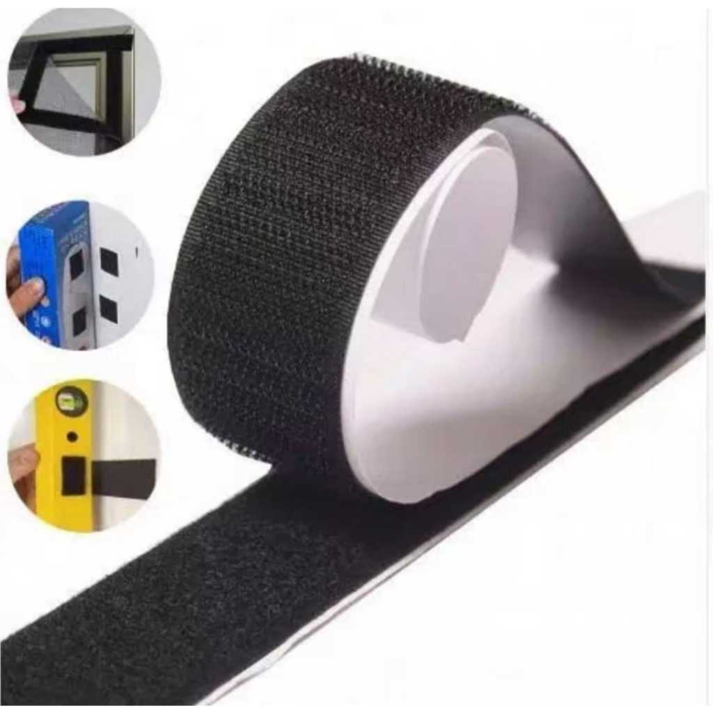QIAN JIA-QJ LOOP AND HOOK SELF ADHESIVE VELCRO BLACK 25MM(WIDTH) X 25M ...