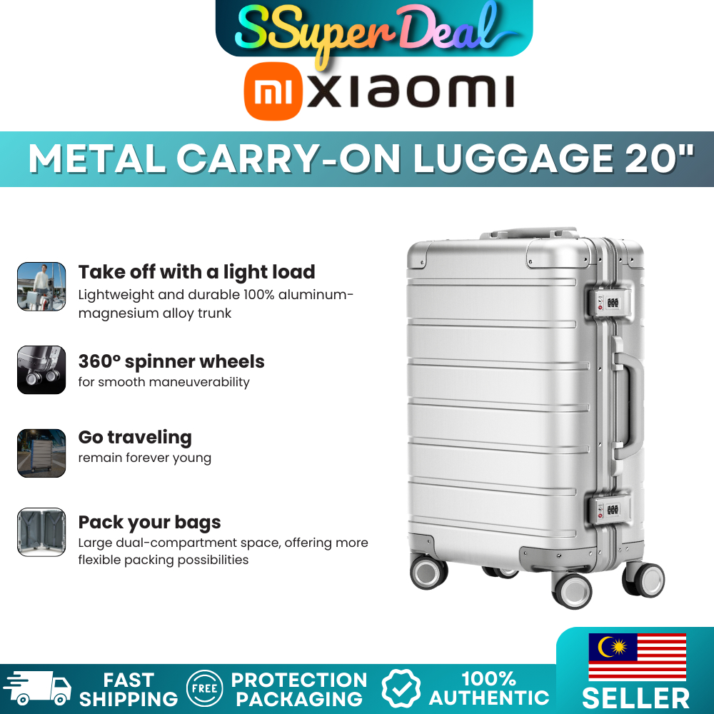 Xiaomi Metal Carryon Luggage 2 20" (TSAapproved dual locks Four