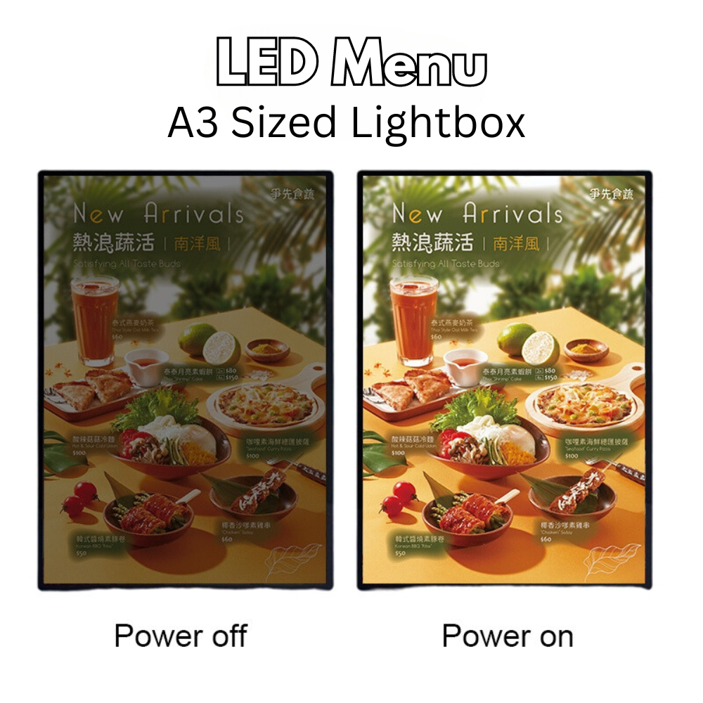LED Menu A3 A4 | LED Signboard | Countertop Light Board |Wall Mount ...