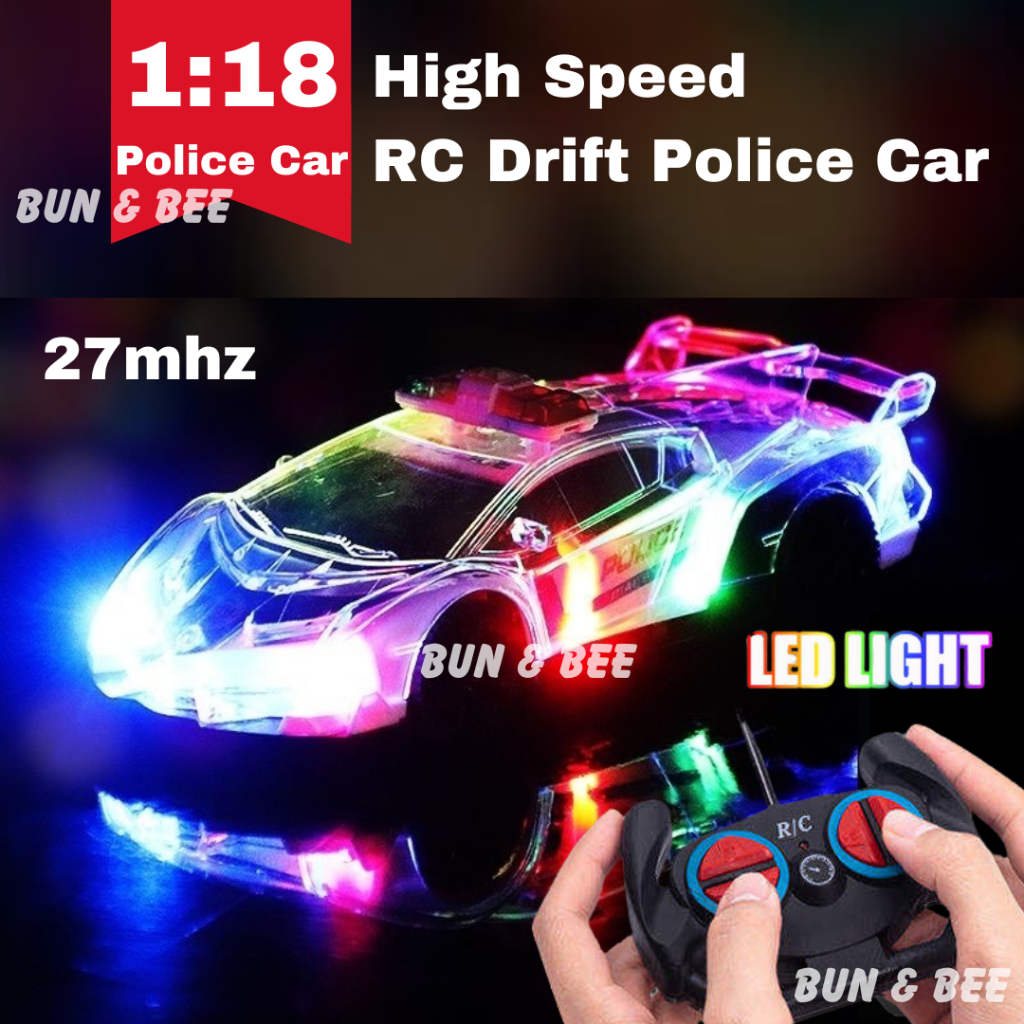 1:24 High Speed LED Light RC Drift Police Car Toys Police Car Toys ...