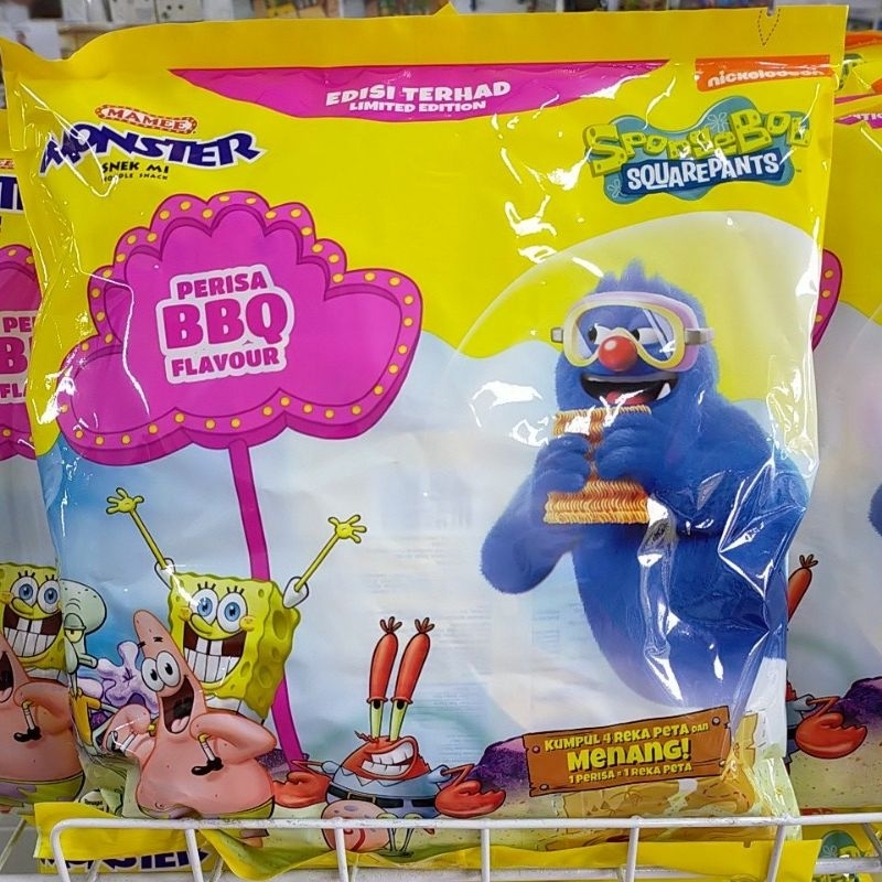 Mamee Monster SpongeBob BBQ F/ Pack 8x25g ( Limited Edition. ) | Shopee ...