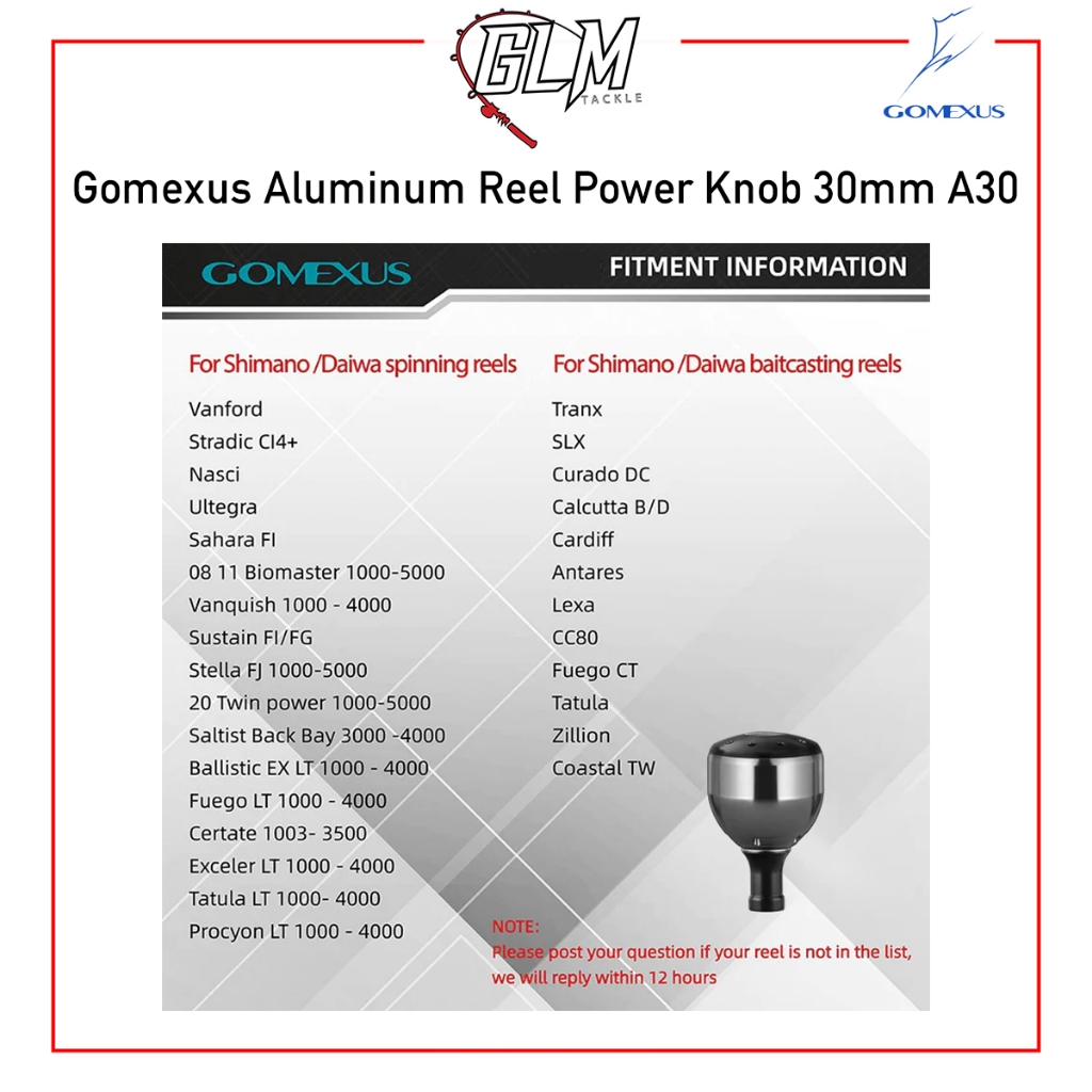 Gomexus Aluminum Reel Power Knob 30mm A30