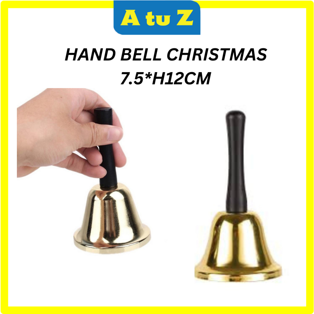 AtuZ Christmas Hand Bell Santa Claus Props Ringing Bell Ice Cream Bell ...